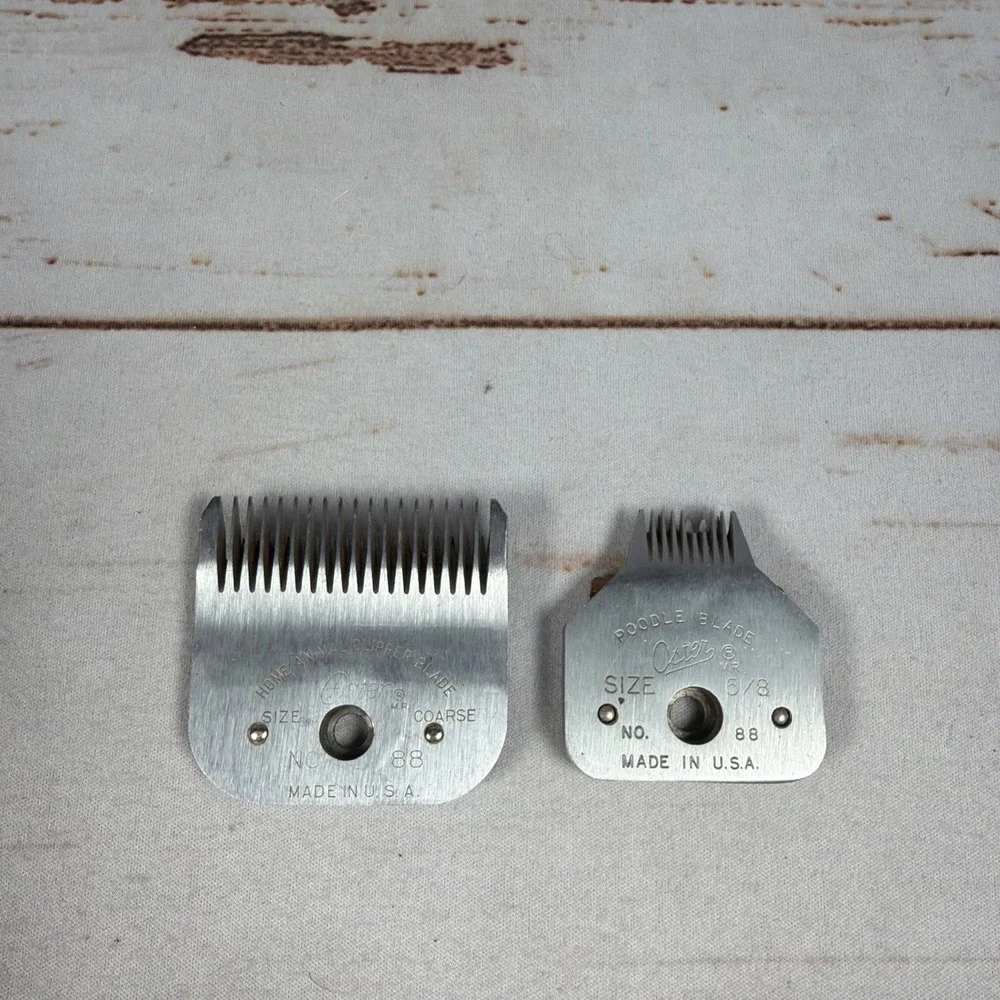 Lot of 2 Oster Animal Clipper Blades Size Coarse & 5/8 USA Dog Grooming Tested